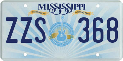 MS license plate ZZS368