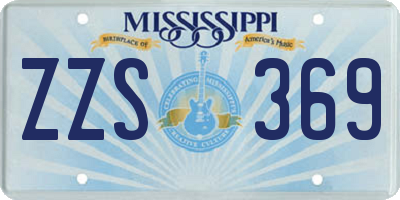 MS license plate ZZS369