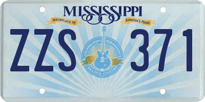 MS license plate ZZS371