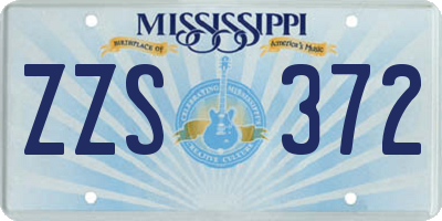 MS license plate ZZS372