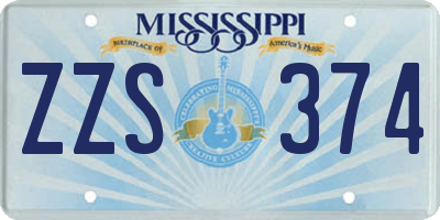 MS license plate ZZS374