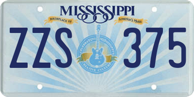 MS license plate ZZS375