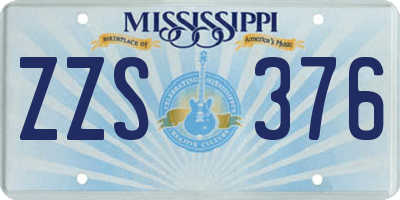 MS license plate ZZS376