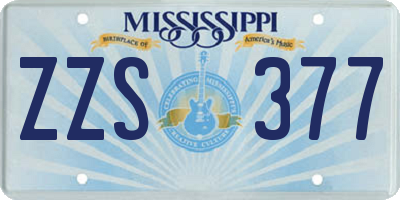 MS license plate ZZS377