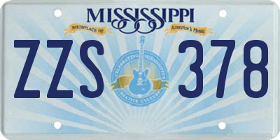 MS license plate ZZS378