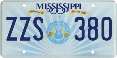 MS license plate ZZS380