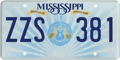 MS license plate ZZS381