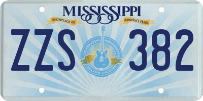 MS license plate ZZS382