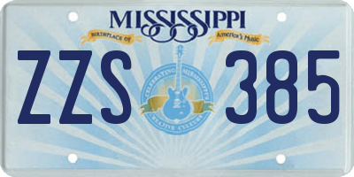 MS license plate ZZS385