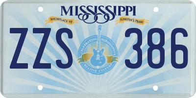 MS license plate ZZS386