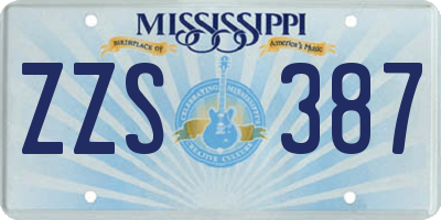 MS license plate ZZS387