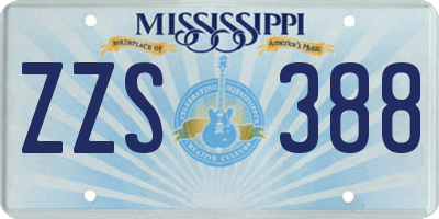 MS license plate ZZS388