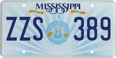 MS license plate ZZS389