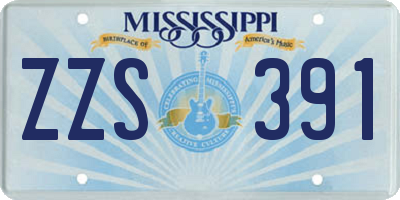 MS license plate ZZS391