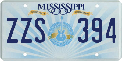 MS license plate ZZS394