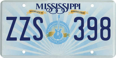 MS license plate ZZS398