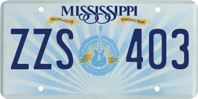 MS license plate ZZS403