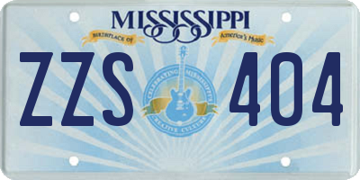 MS license plate ZZS404