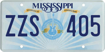 MS license plate ZZS405