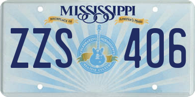 MS license plate ZZS406