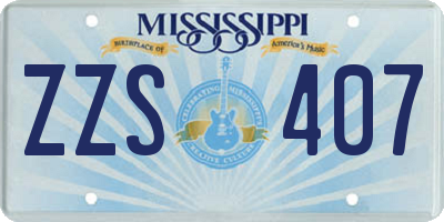 MS license plate ZZS407