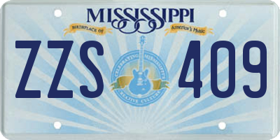 MS license plate ZZS409