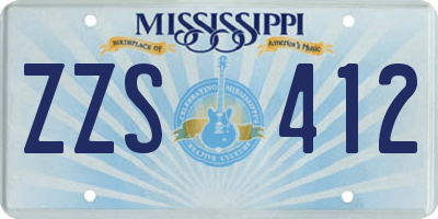 MS license plate ZZS412