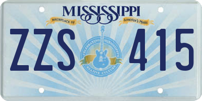 MS license plate ZZS415