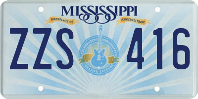 MS license plate ZZS416