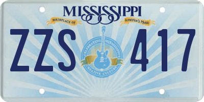 MS license plate ZZS417