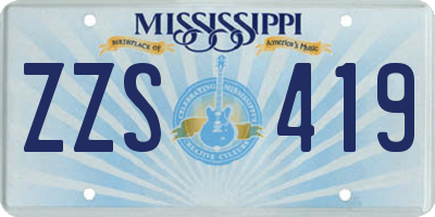 MS license plate ZZS419