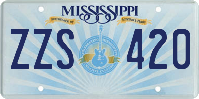 MS license plate ZZS420