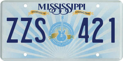 MS license plate ZZS421