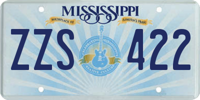 MS license plate ZZS422