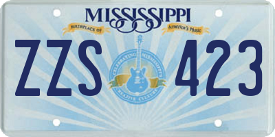 MS license plate ZZS423