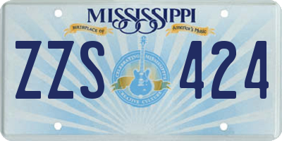 MS license plate ZZS424