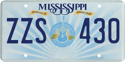 MS license plate ZZS430