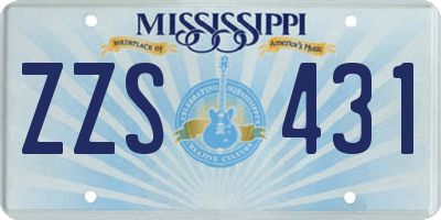 MS license plate ZZS431