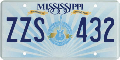 MS license plate ZZS432