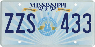 MS license plate ZZS433