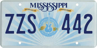 MS license plate ZZS442