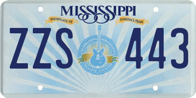 MS license plate ZZS443