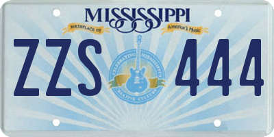 MS license plate ZZS444