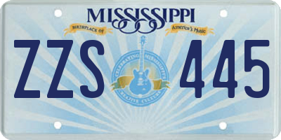MS license plate ZZS445