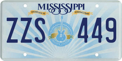 MS license plate ZZS449