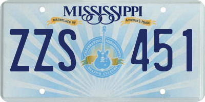 MS license plate ZZS451