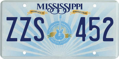 MS license plate ZZS452