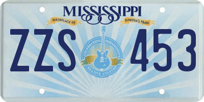 MS license plate ZZS453