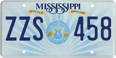 MS license plate ZZS458