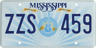 MS license plate ZZS459